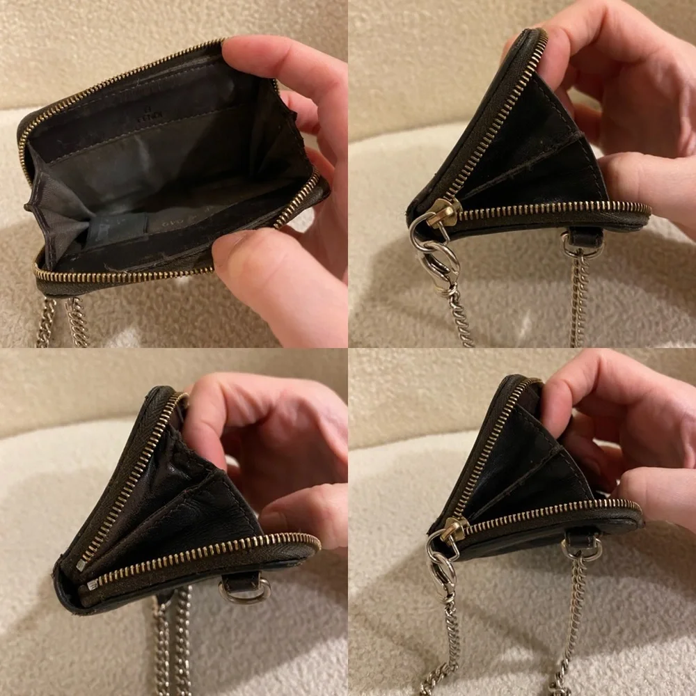 Fendi Zucca Print Wallet on a Chain in Brown Canvas